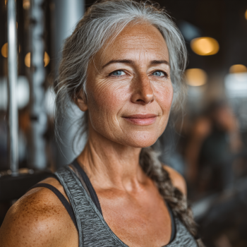 Активний пожилий чоловік займається спортом